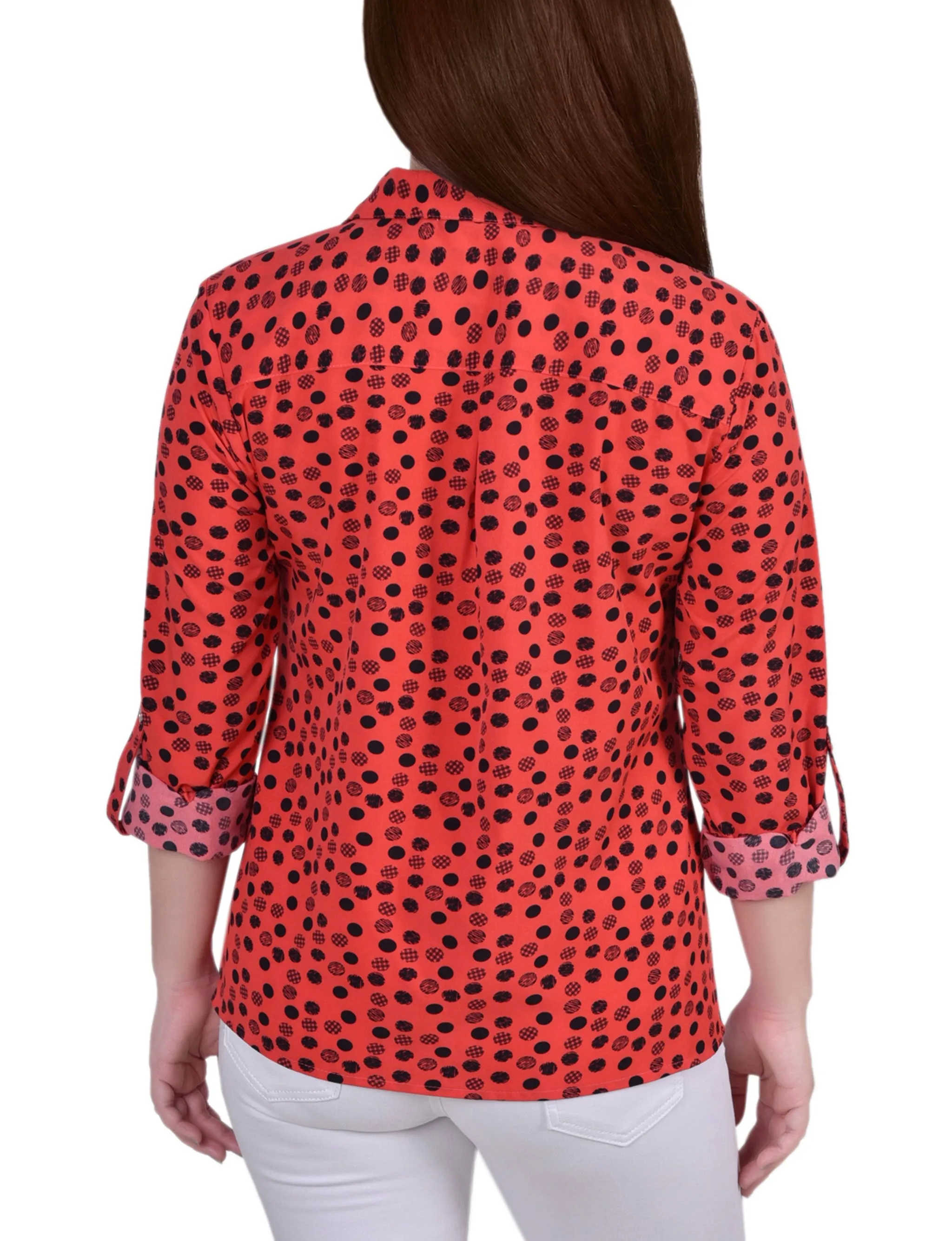 Blouse à encolure roulée 3/4 avec poches