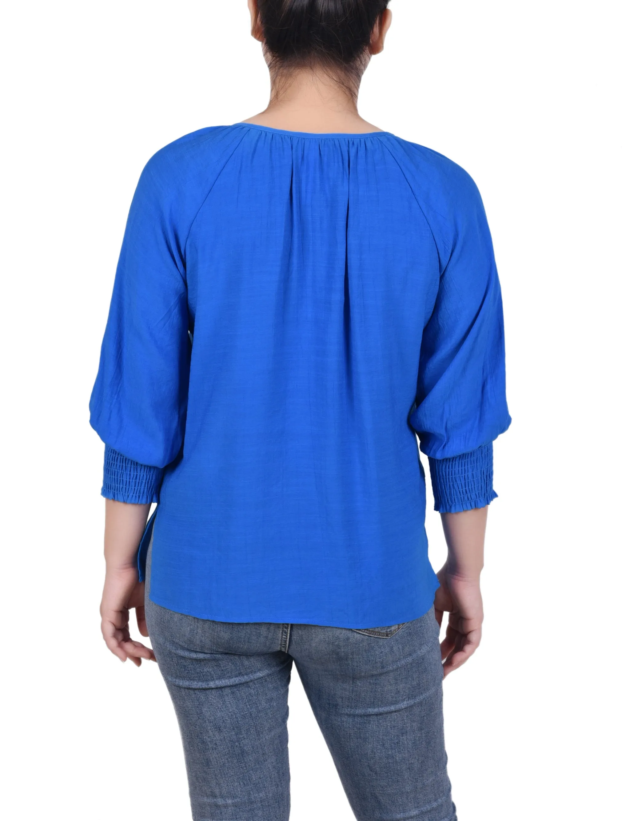 Blouse à boutonnage devant avec manches 3/4