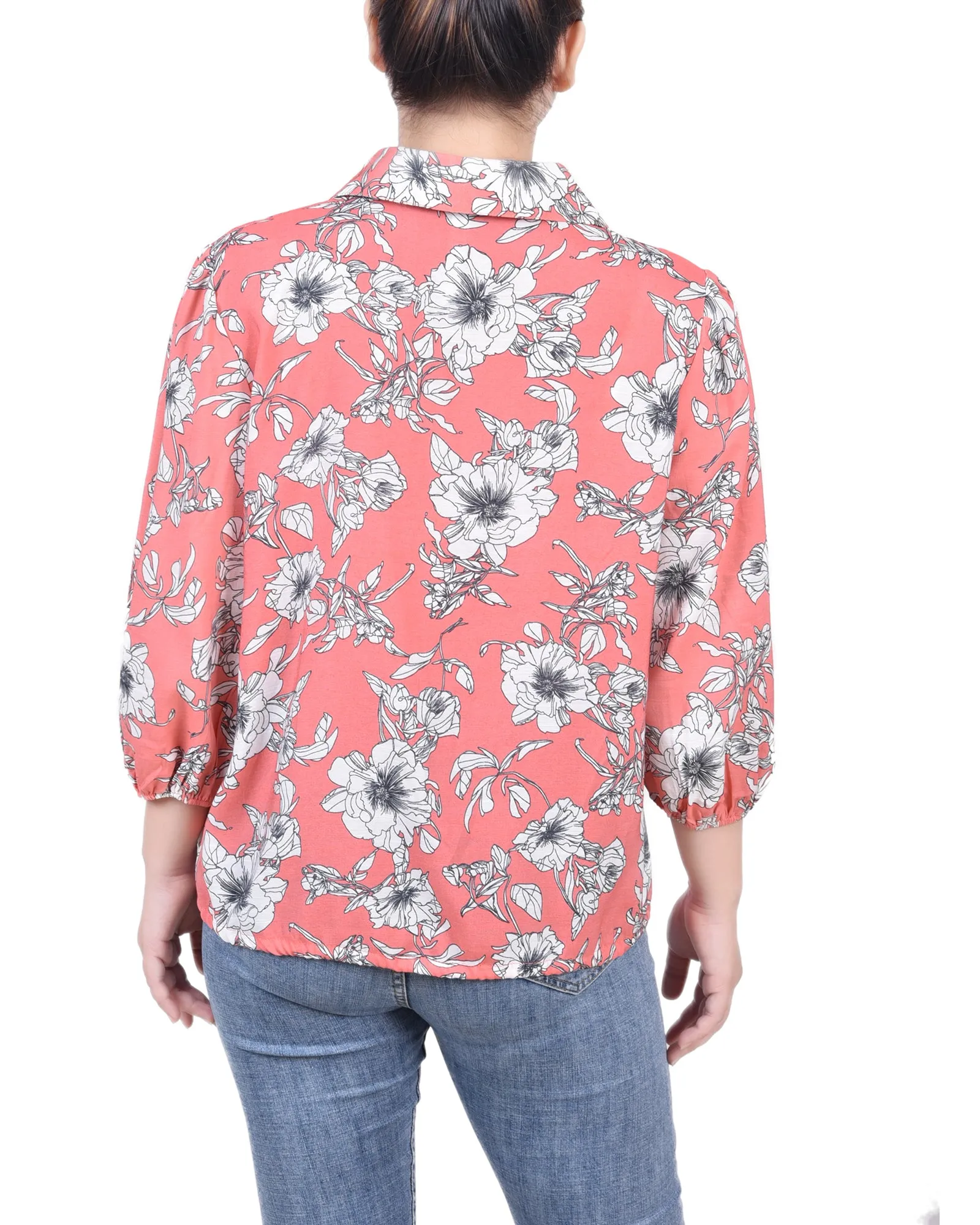 Blouse à manches 3/4 avec cordon
