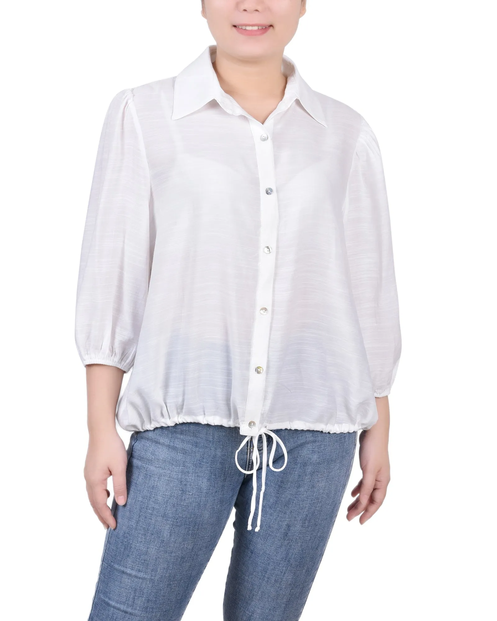 Blouse à manches 3/4 avec cordon