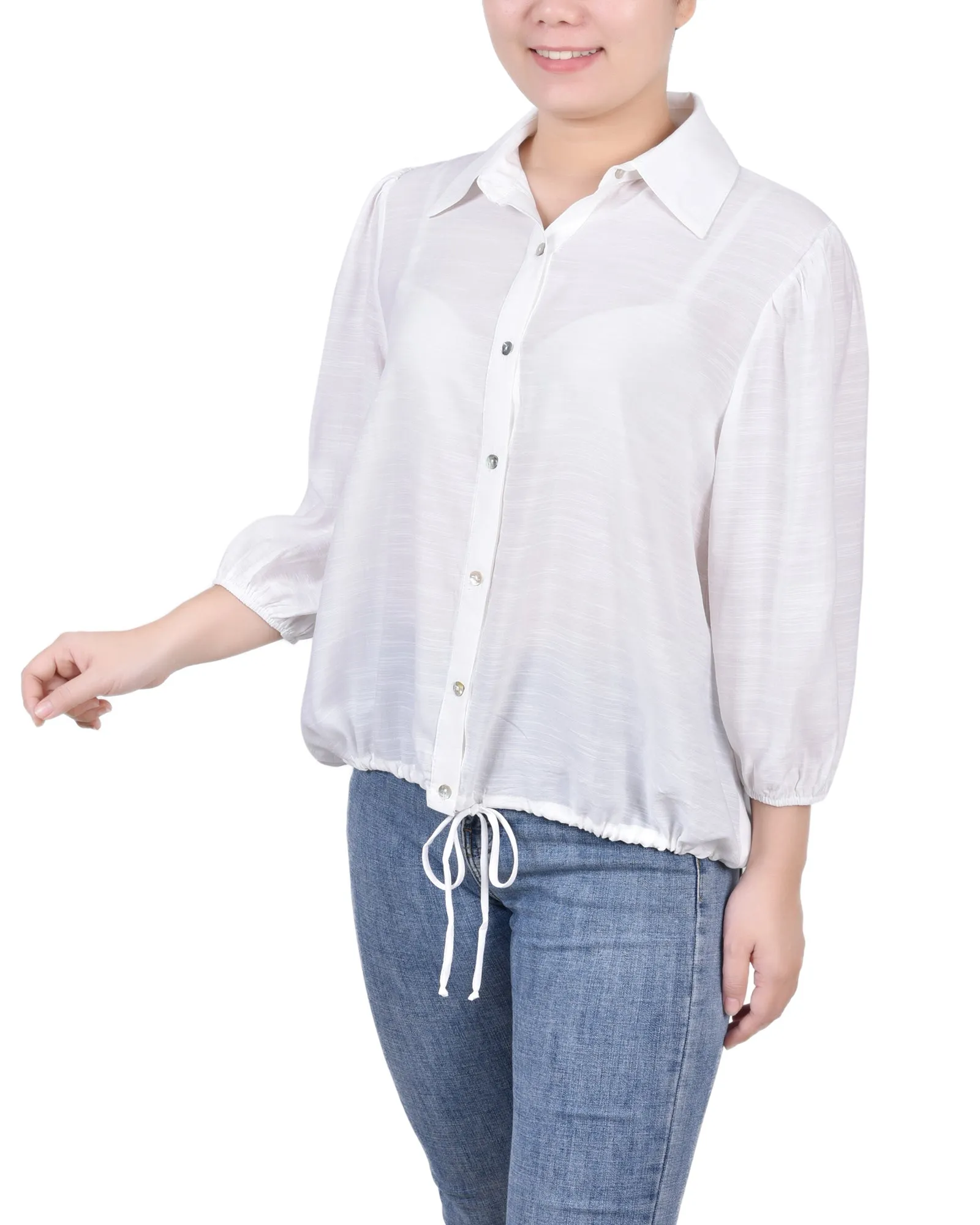 Blouse à manches 3/4 avec cordon