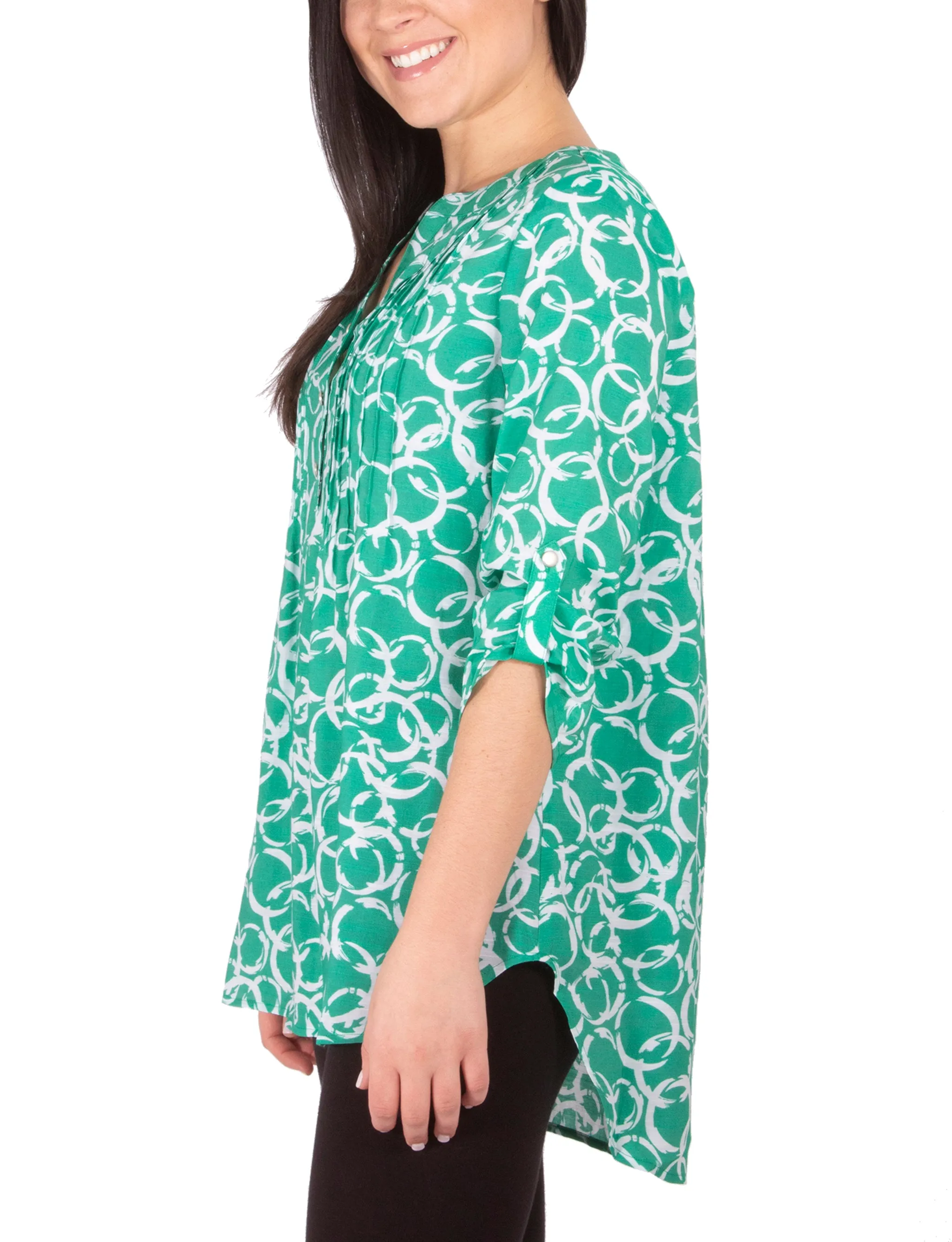 Blouse à encolure en Y avec manches 3/4