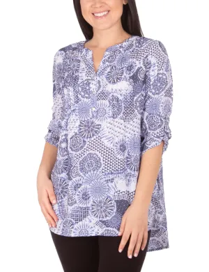 3/4 Sleeve Y Neck Blouse