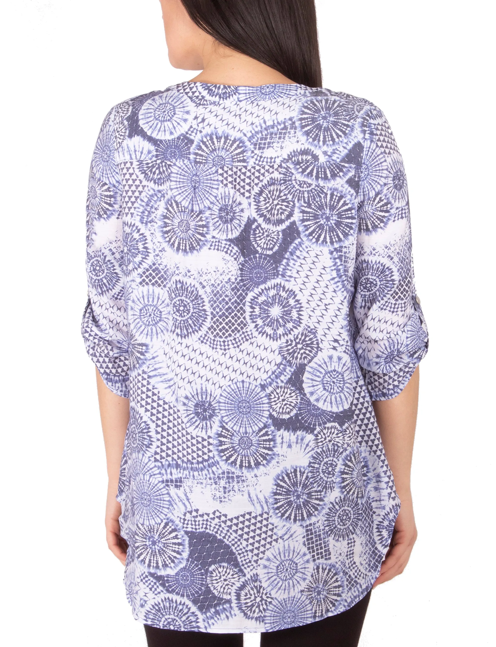 Blouse à encolure en Y avec manches 3/4