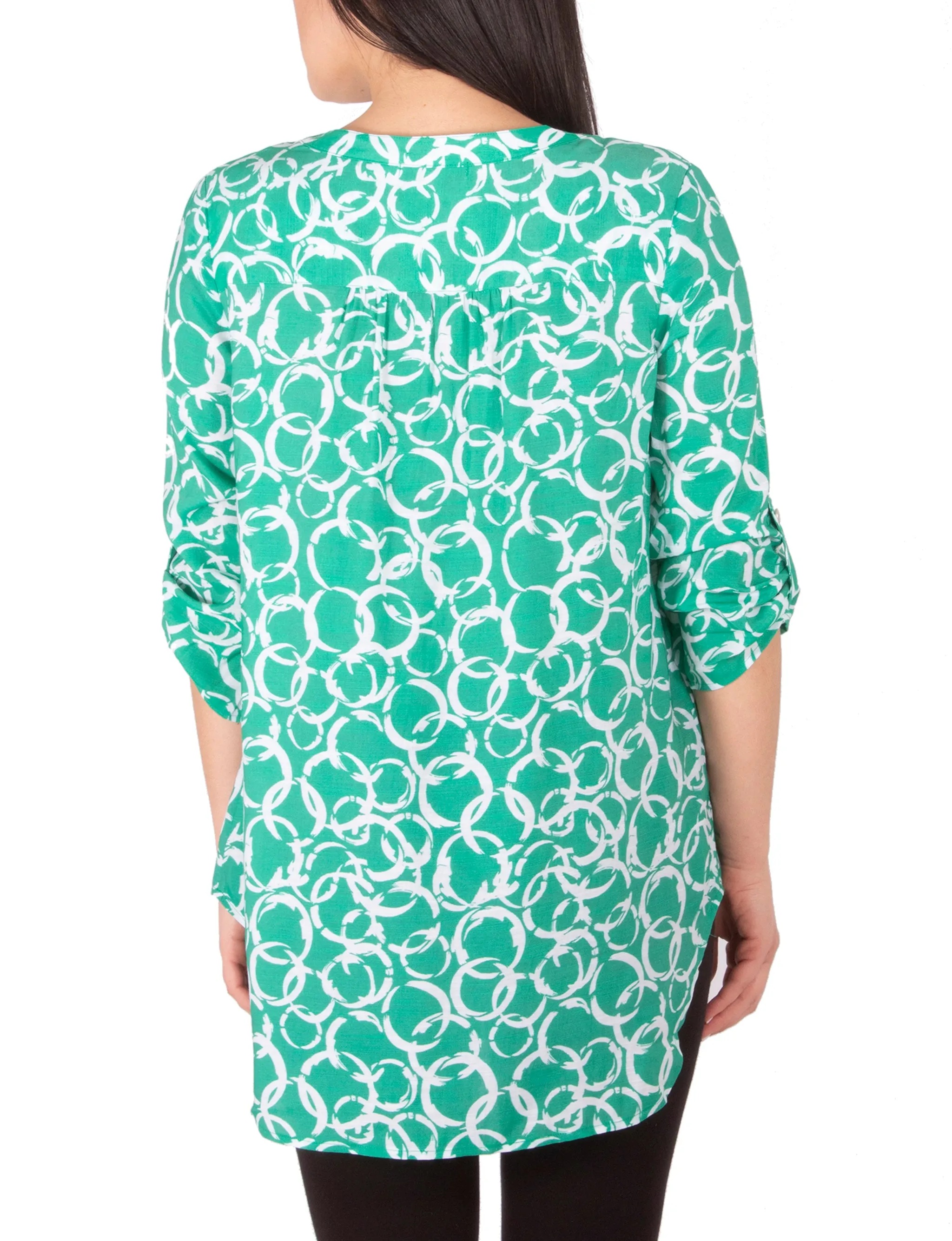 Blouse à encolure en Y avec manches 3/4