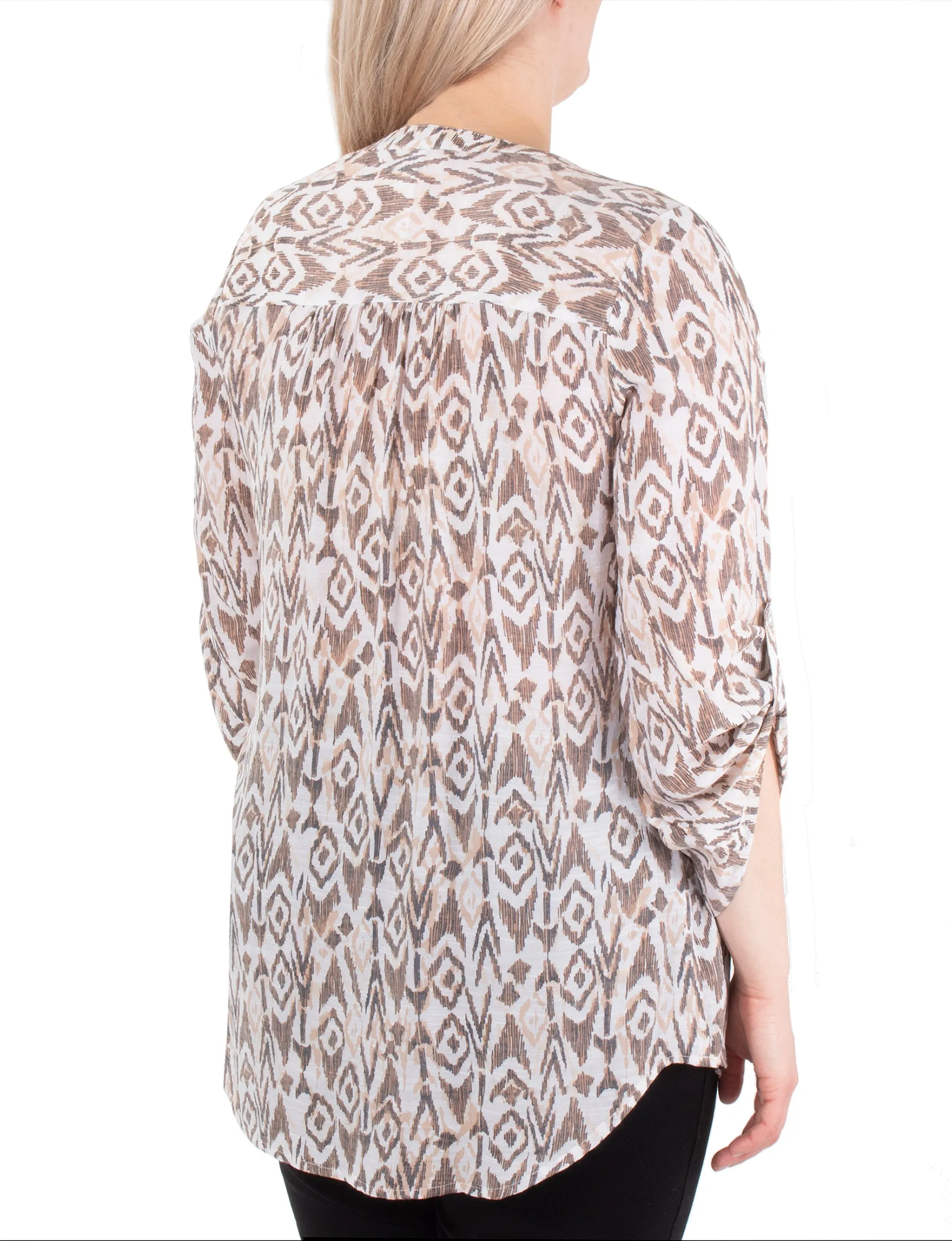 Blouse à encolure en Y avec manches 3/4