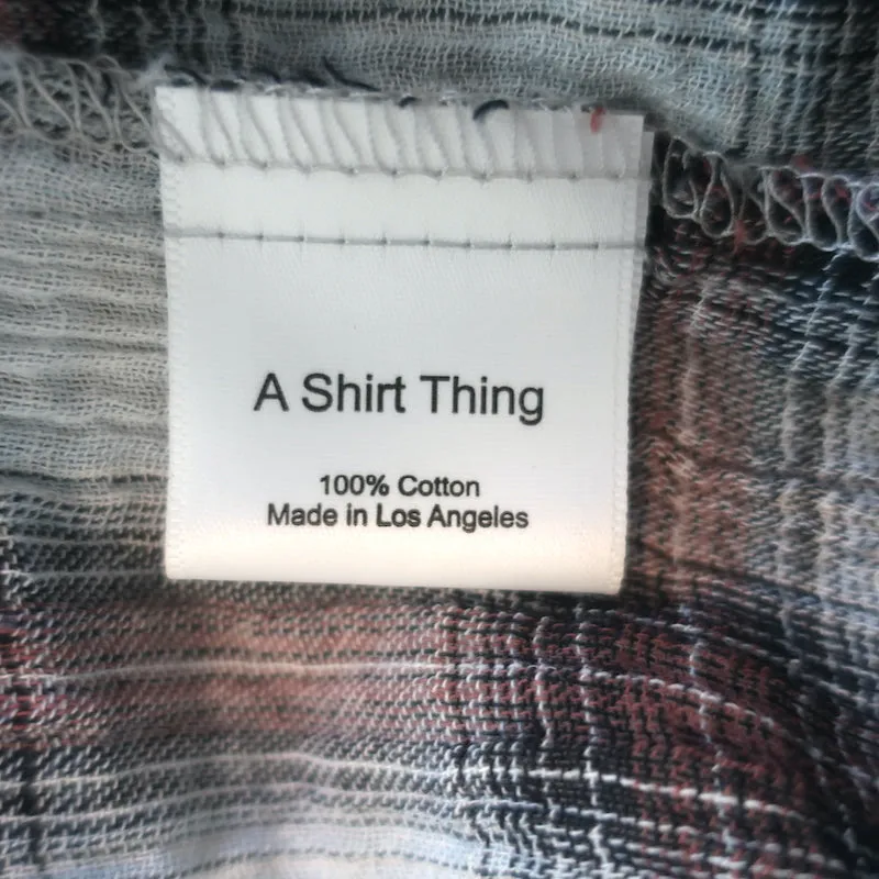 A Shirt Thing Penelope Haut à Volants Blanc/Carrelage Bourgogne en Mousseline Taille S