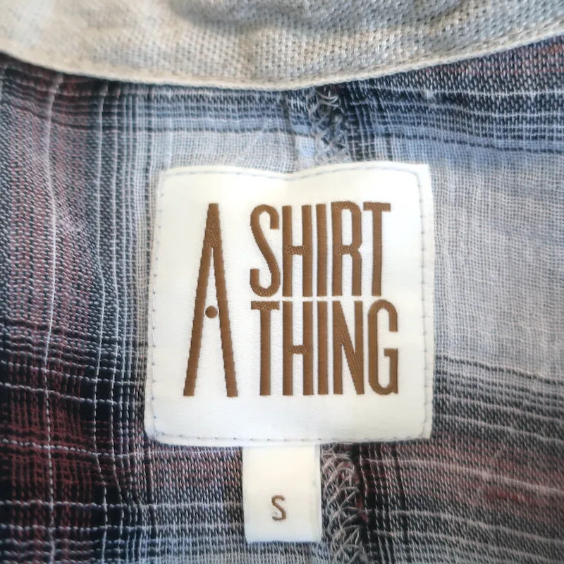 A Shirt Thing Penelope Haut à Volants Blanc/Carrelage Bourgogne en Mousseline Taille S