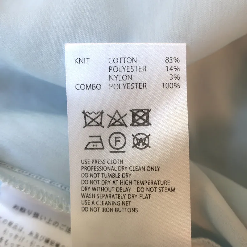 ADEAM Haut à manches bouffantes en mélange de matières Goldfish - Maille et mousseline bleu clair Taille M