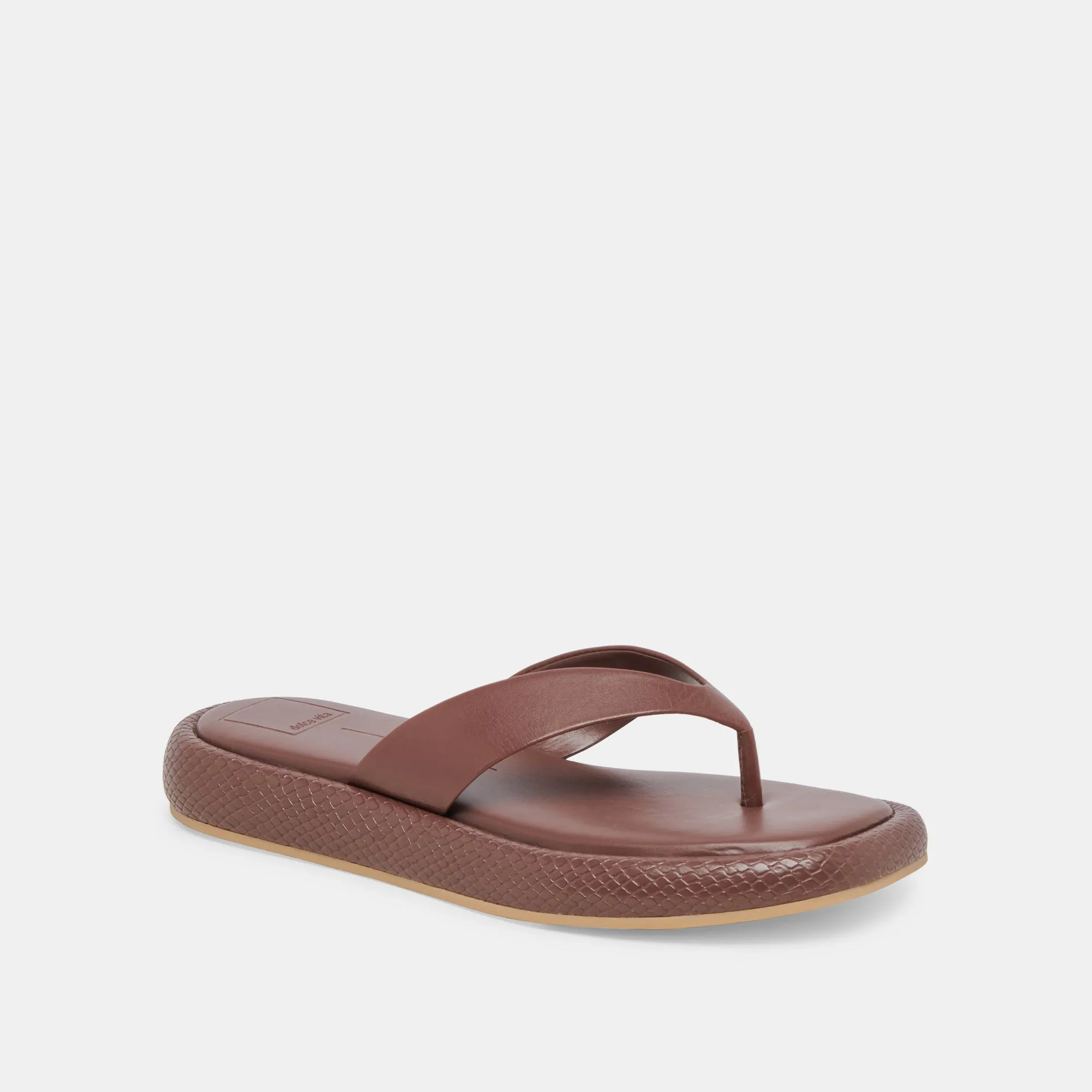 SANDALES ADIN EN CUIR NOYER