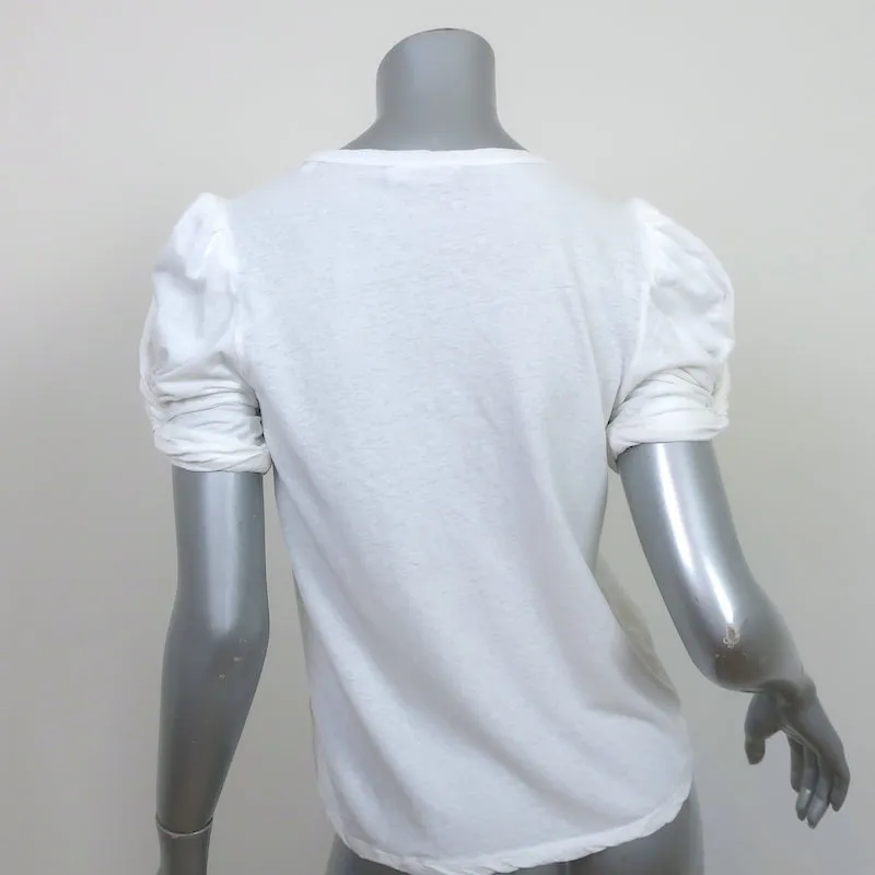 A.L.C. T-shirt à manches ballon en coton blanc Taille petite Haut à manches courtes