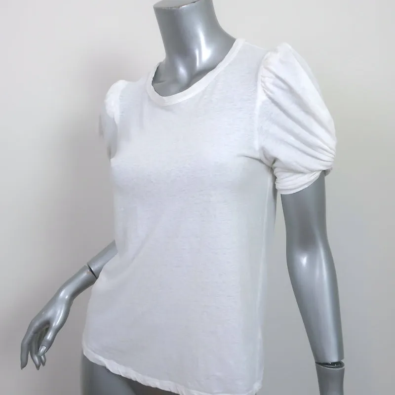 A.L.C. T-shirt à manches ballon en coton blanc Taille petite Haut à manches courtes