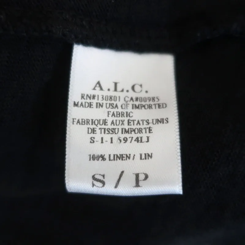 A.L.C. Haut à dos ouvert en jersey de lin noir Taille Petit Manches longues