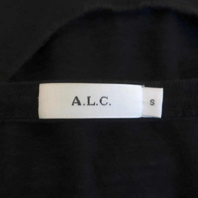 A.L.C. Haut à dos ouvert en jersey de lin noir Taille Petit Manches longues