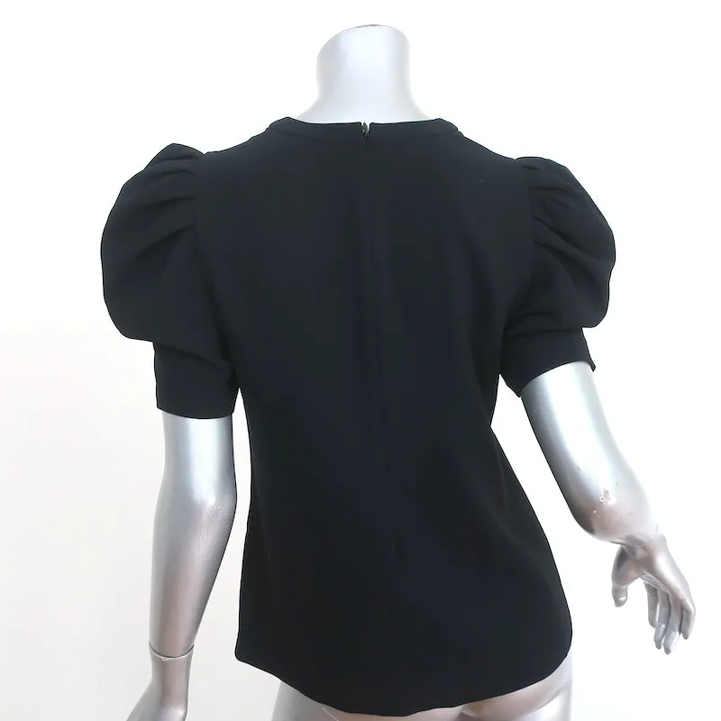 A.L.C. Haut à manches bouffantes West Noir Crêpe Taille 4 Chemisier à manches courtes
