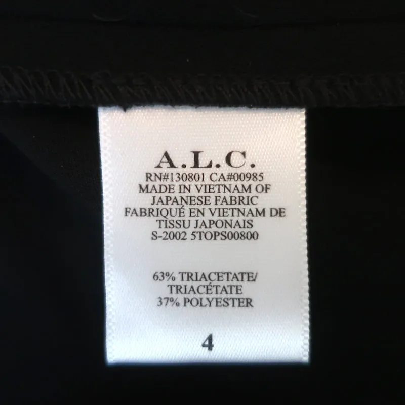 A.L.C. Haut à manches bouffantes West Noir Crêpe Taille 4 Chemisier à manches courtes
