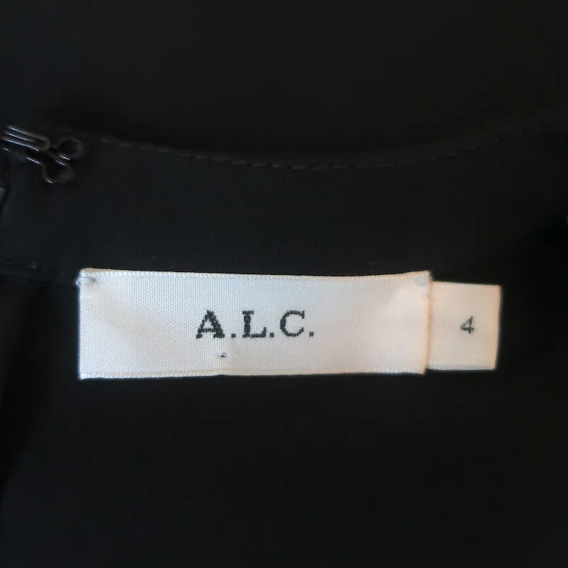 A.L.C. Haut à manches bouffantes West Noir Crêpe Taille 4 Chemisier à manches courtes