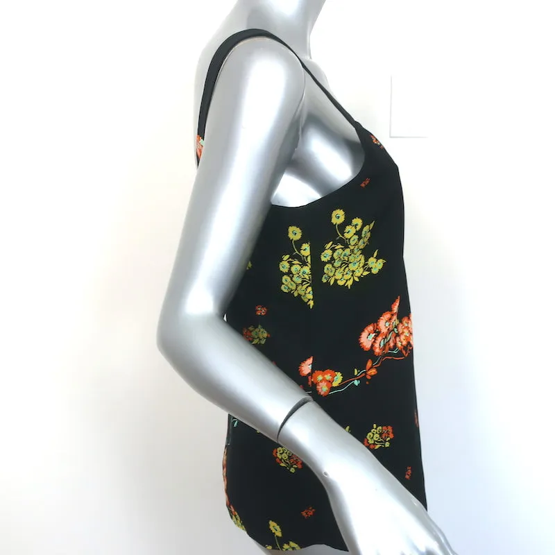 Débardeur A.L.C. Renne en soie imprimée florale noire taille 4