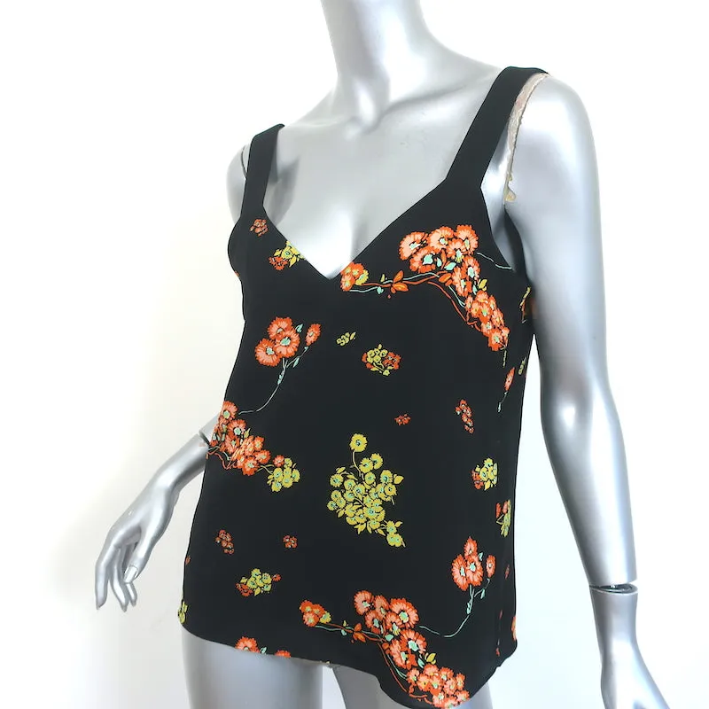 Débardeur A.L.C. Renne en soie imprimée florale noire taille 4