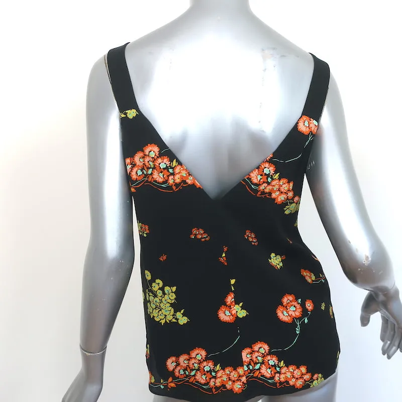 Débardeur A.L.C. Renne en soie imprimée florale noire taille 4