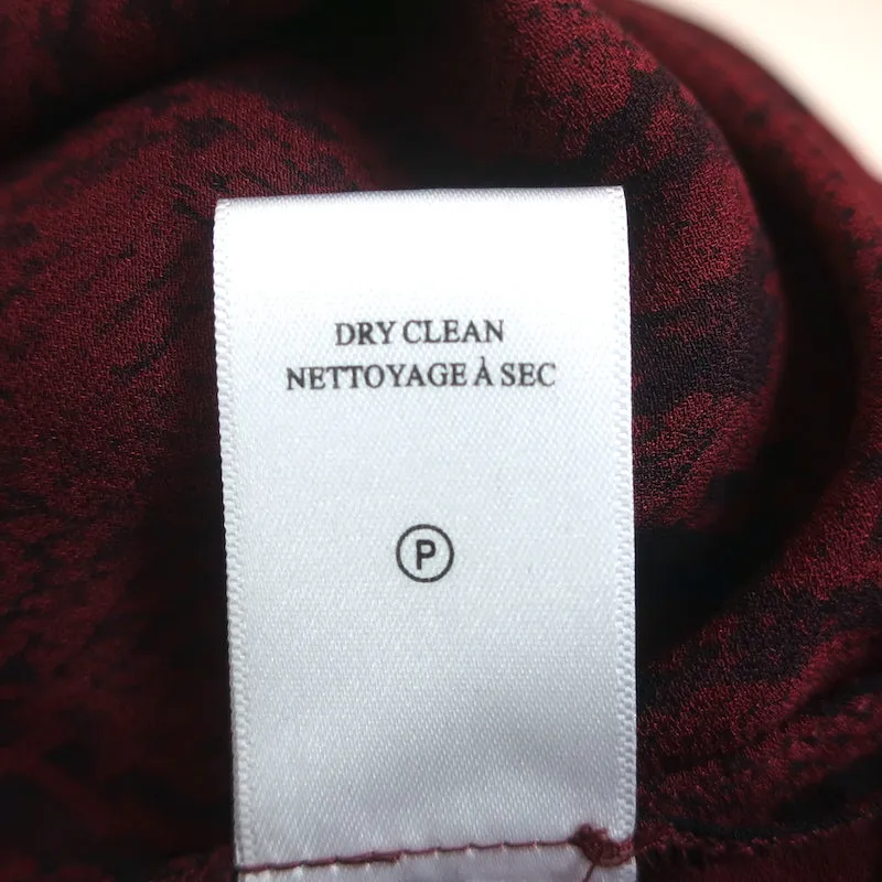 A.L.C. Blouse à col noué imprimé peau de serpent rouge en soie taille 6 haut à manches longues