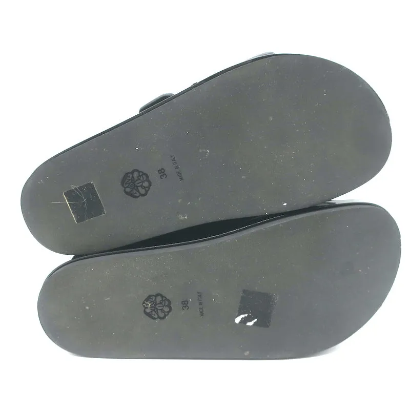Sandales plateforme à double boucle Alexander McQueen en cuir noir taille 38