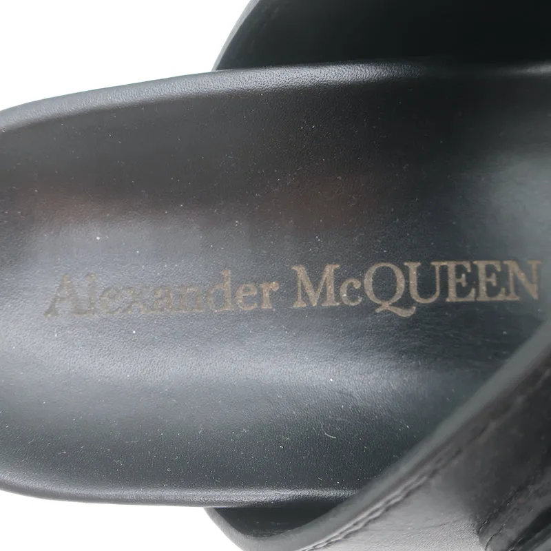 Sandales plateforme à double boucle Alexander McQueen en cuir noir taille 38