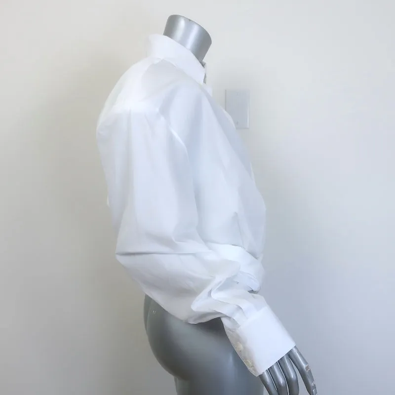 Alexandre Vauthier Chemise Enveloppante à Boutonner Blanc Taille 38 Haut à Épaules Rembourrées