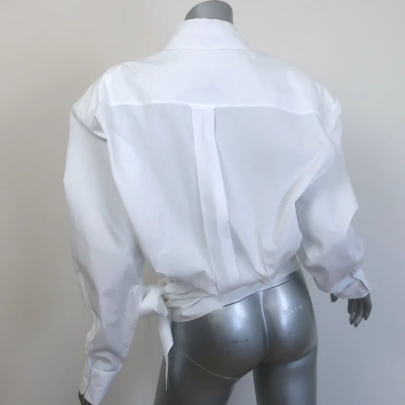Alexandre Vauthier Chemise Enveloppante à Boutonner Blanc Taille 38 Haut à Épaules Rembourrées