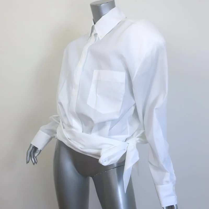 Alexandre Vauthier Chemise Enveloppante à Boutonner Blanc Taille 38 Haut à Épaules Rembourrées