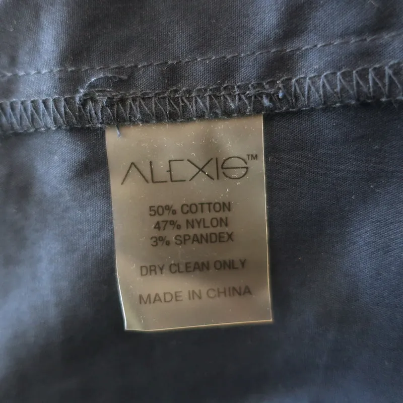 Alexis Barbie Haut à volants décolleté bleu marine en coton extensible Taille M