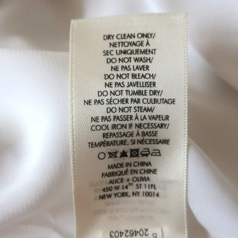 Alice   Olivia Débardeur Gayle Blanc Crêpe Taille Petite Blouse Sans Manches