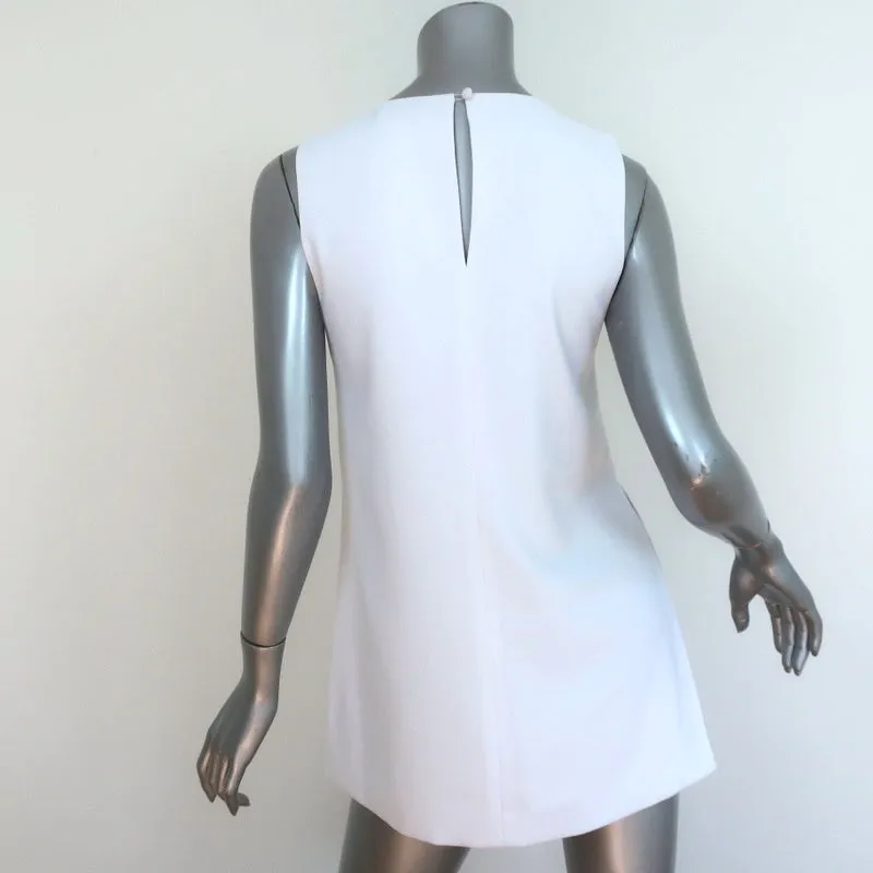 Alice   Olivia Débardeur Gayle Blanc Crêpe Taille Petite Blouse Sans Manches
