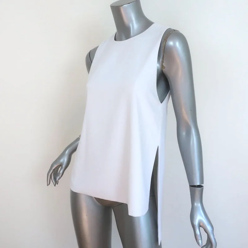 Alice   Olivia Débardeur Gayle Blanc Crêpe Taille Petite Blouse Sans Manches