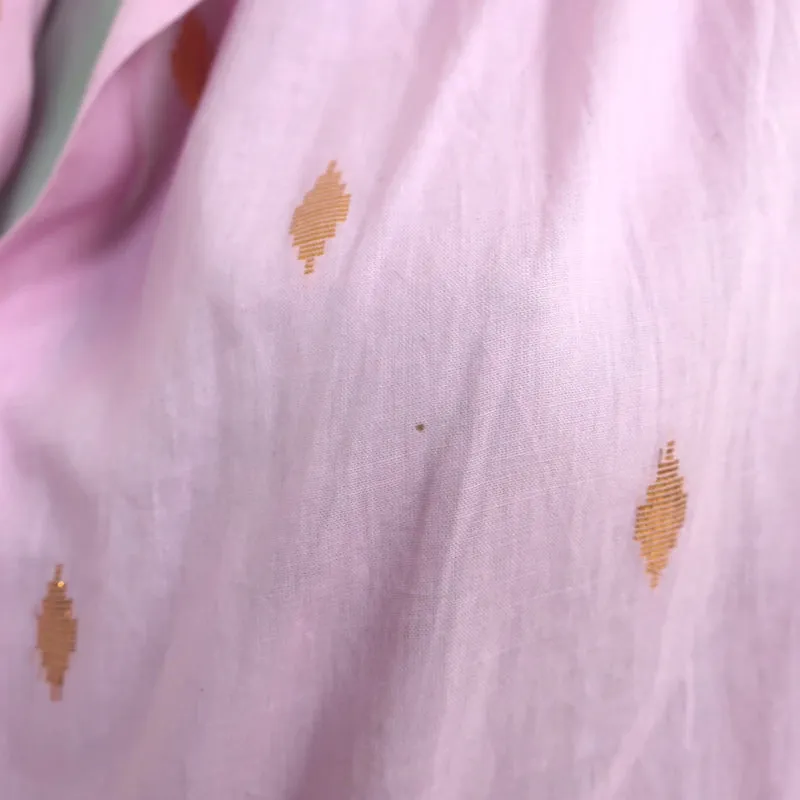 Chemise à boutons Alix de Bohême en ikat rose et or, taille petit, manches longues