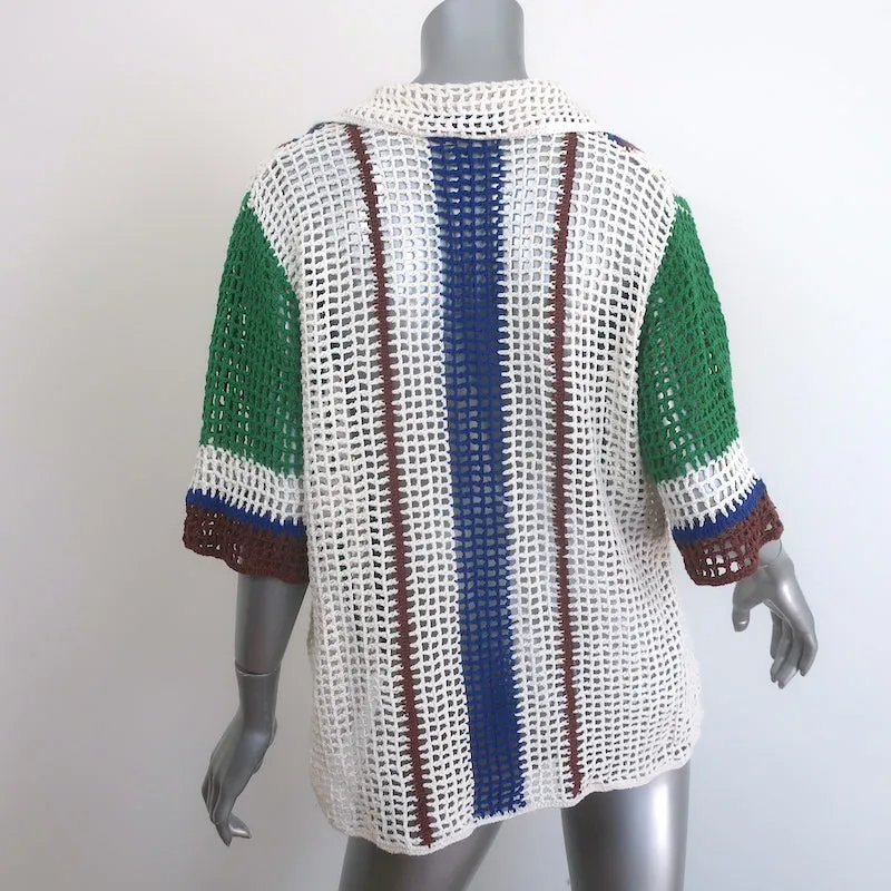 Chemise en Coton Crocheté All That Remains James Crème/Rayures Multicolores Taille 10