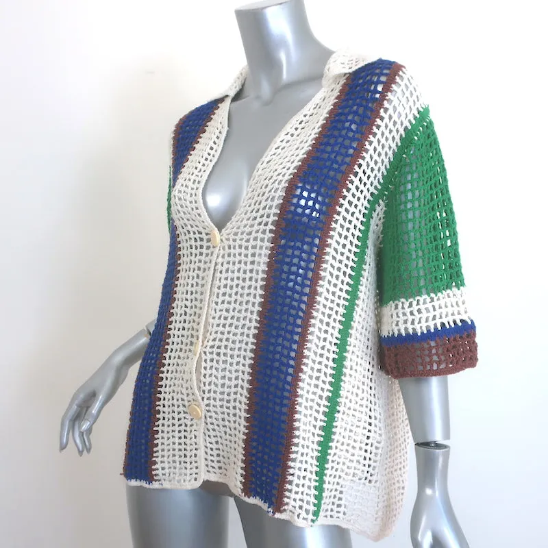 Chemise en Coton Crocheté All That Remains James Crème/Rayures Multicolores Taille 10