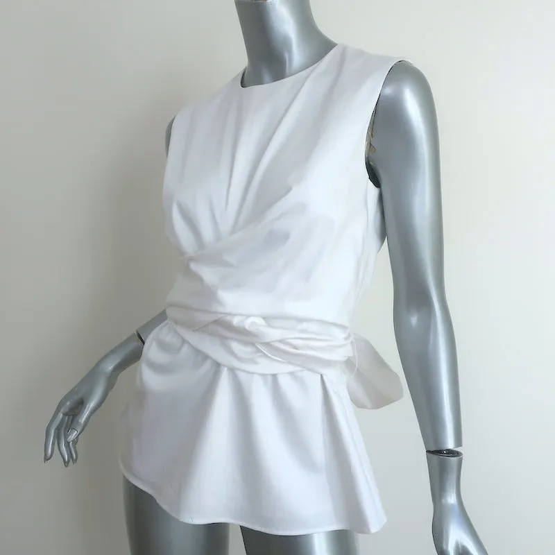Altuzarra Top Enveloppant Toppi Blanc en Coton Élastique Taille 38 Blouse Sans Manches NEUVE