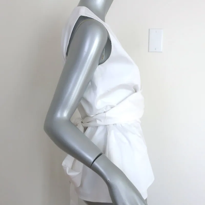 Altuzarra Top Enveloppant Toppi Blanc en Coton Élastique Taille 38 Blouse Sans Manches NEUVE