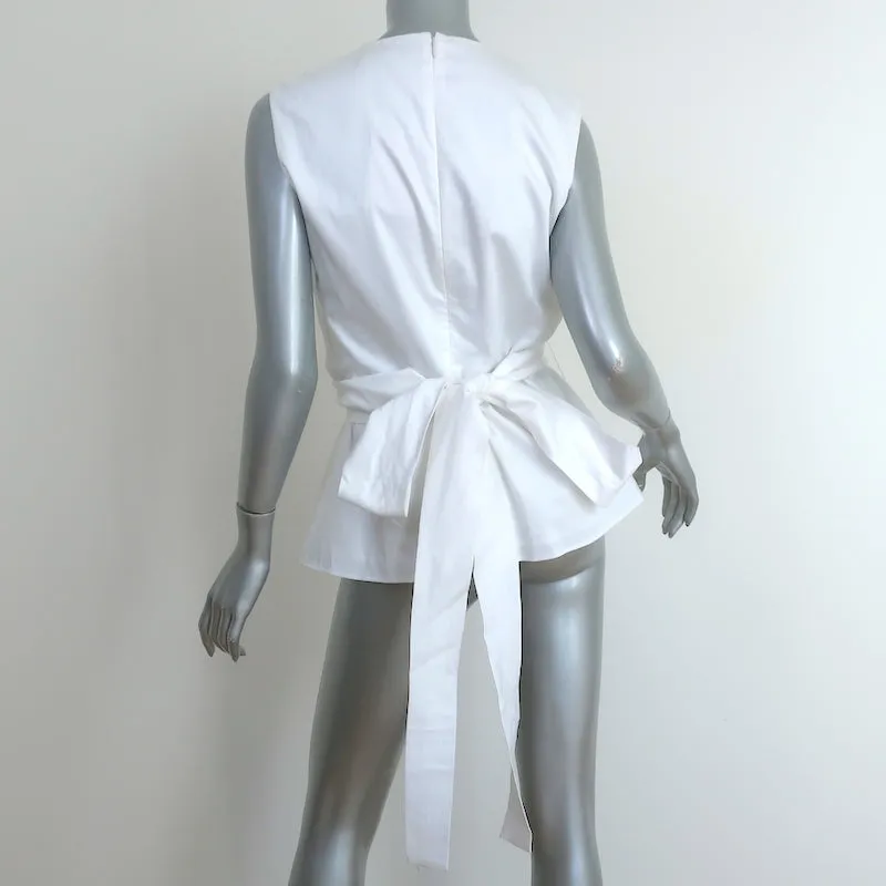 Altuzarra Top Enveloppant Toppi Blanc en Coton Élastique Taille 38 Blouse Sans Manches NEUVE