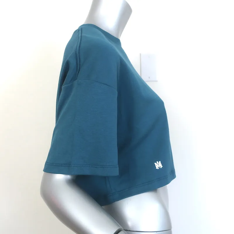Tee-shirt coupé Amiri Arts District en coton bleu vert taille Extra Small manches courtes Haut NEUF