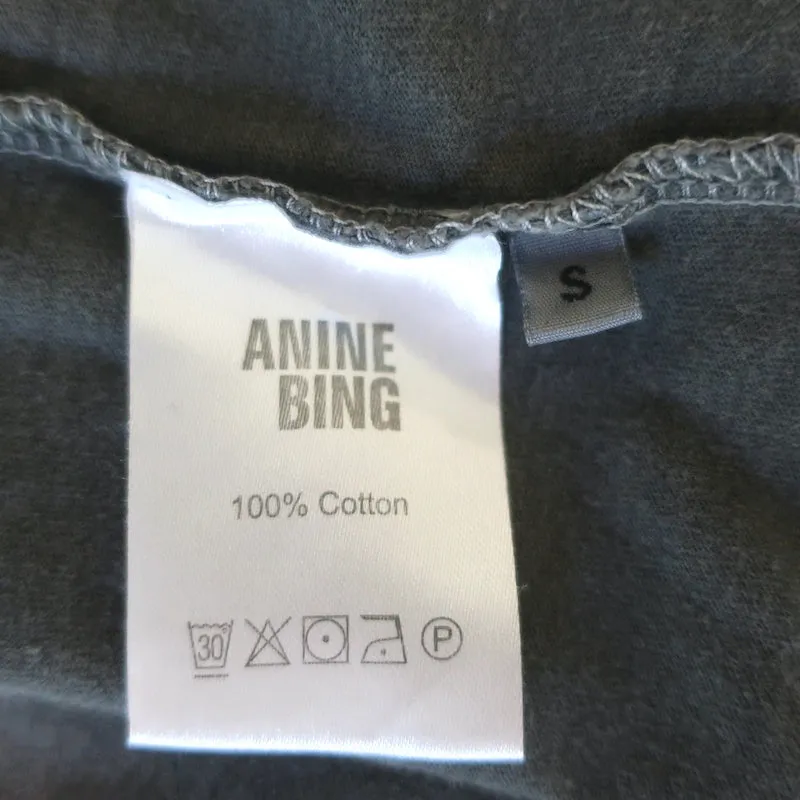 ANINE BING Kill Your Darlings Débardeur Musclé Gris Coton Taille S
