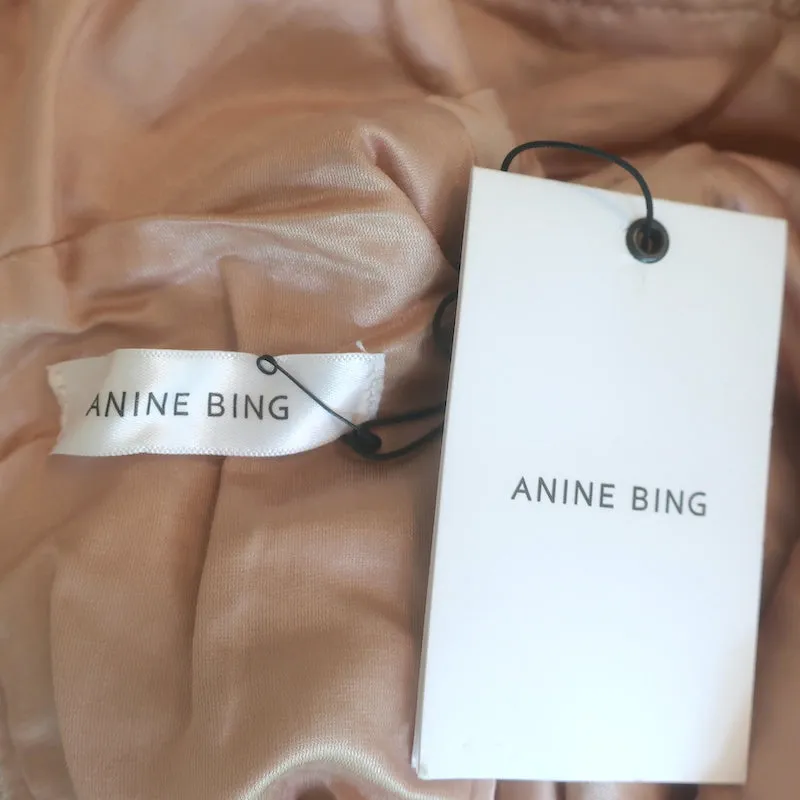 Anine Bing Haut à col montant pailleté or rose Taille S NEUF