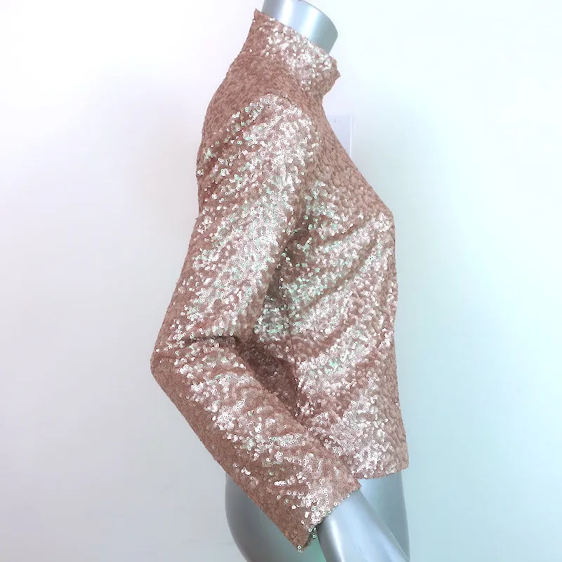 Anine Bing Haut à col montant pailleté or rose Taille S NEUF