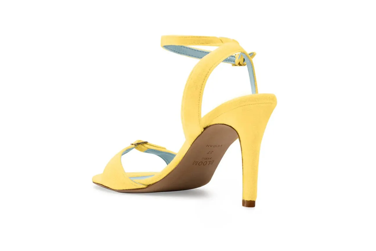 Sandales à talons Anna Vegan Velvet | Jaune