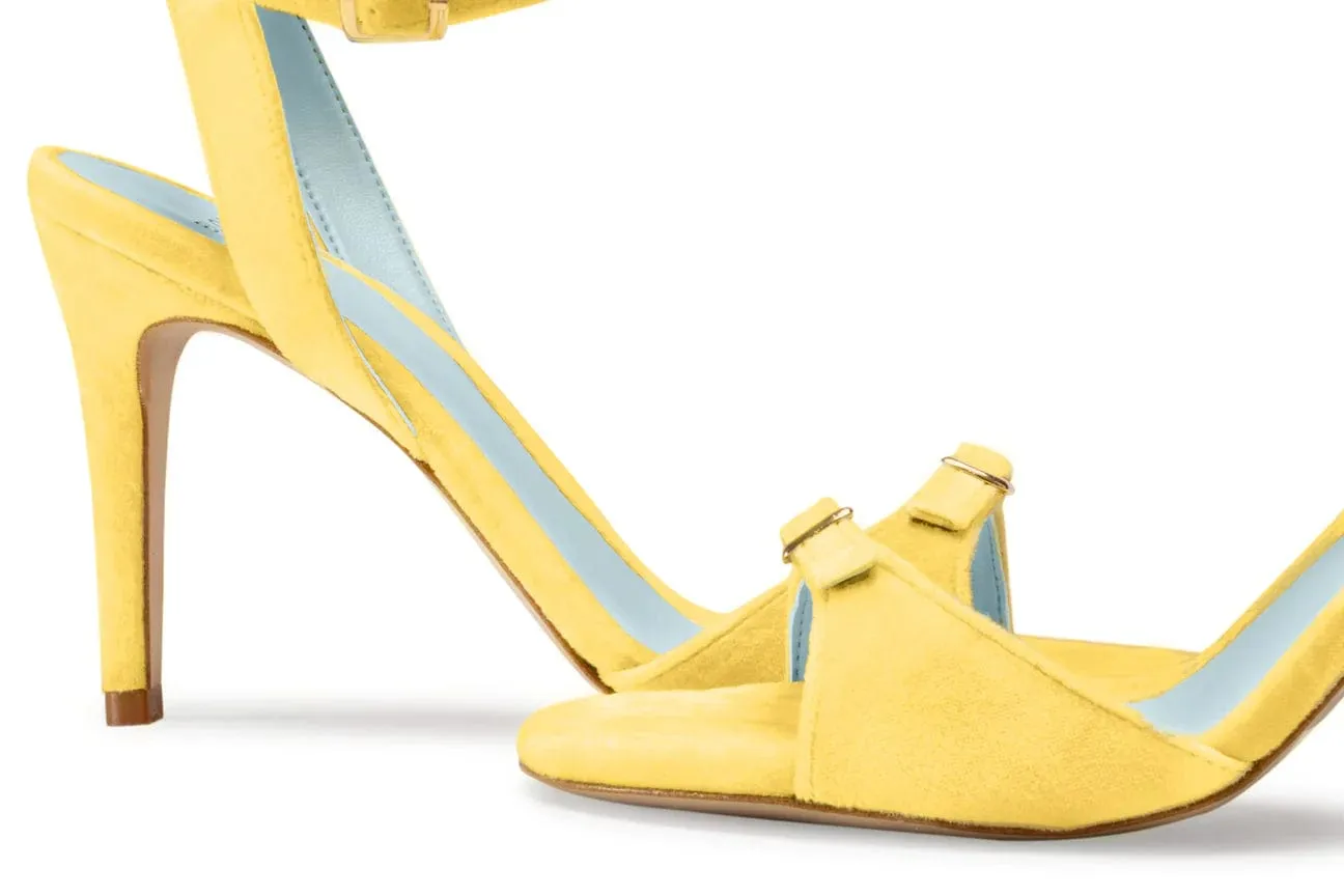 Sandales à talons Anna Vegan Velvet | Jaune