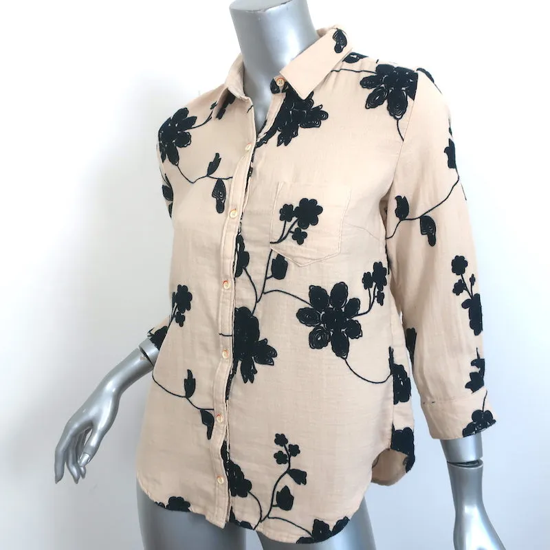 Anthropologie Isabella Sinclair Haut Brodé Beige Taille Très Petite NEUF