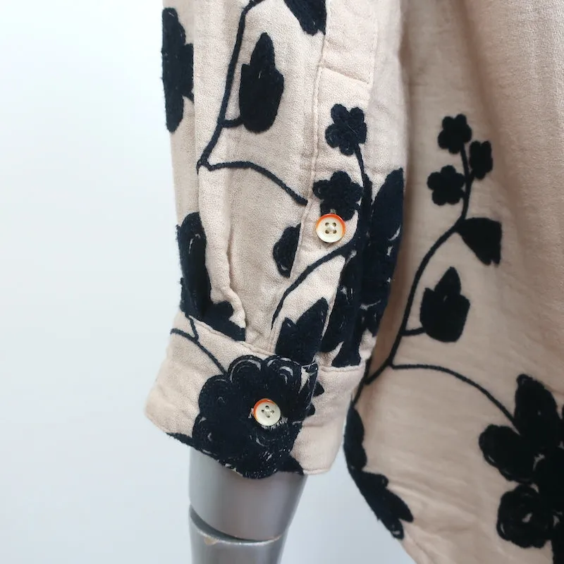 Anthropologie Isabella Sinclair Haut Brodé Beige Taille Très Petite NEUF