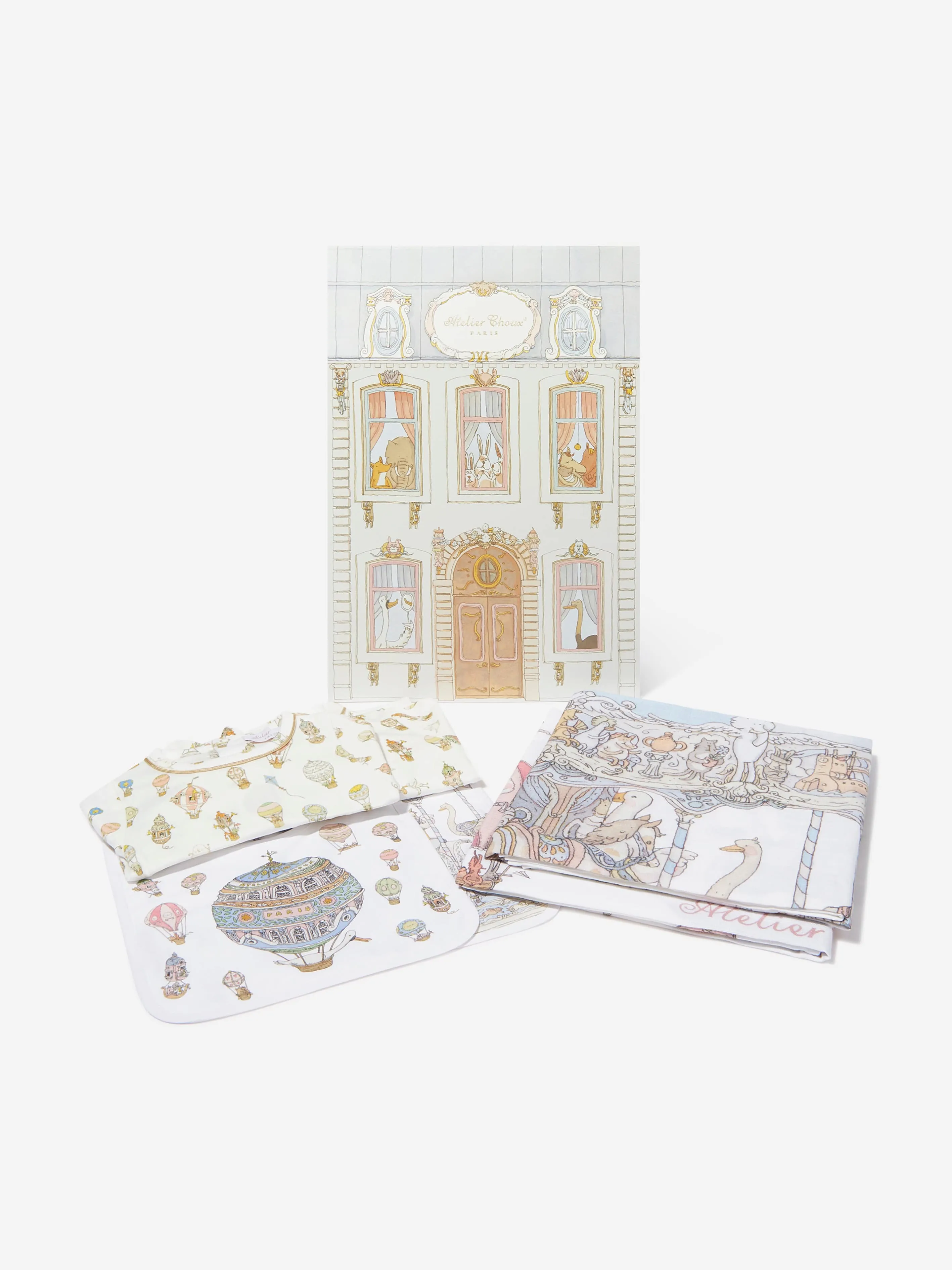 Atelier Choux Coffret Cadeau Luxe Carrousel Bébé en Blanc