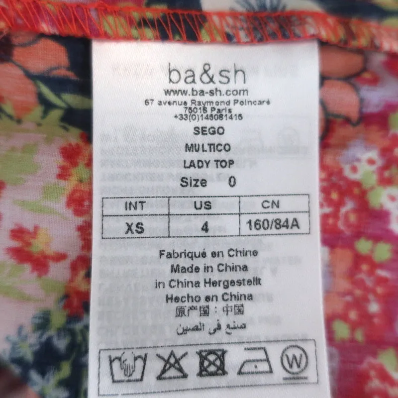 Ba&sh Débardeur à Boutons Sego Imprimé Fleuri en Coton Taille 0